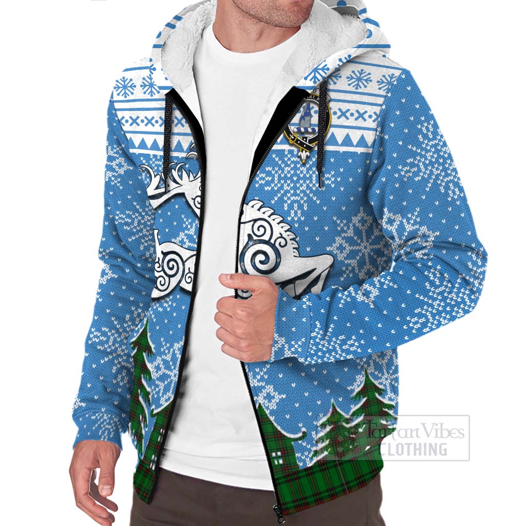 Tartan Vibes Clothing Ged Clan Christmas Sherpa Hoodie Celtic Reindeer Style