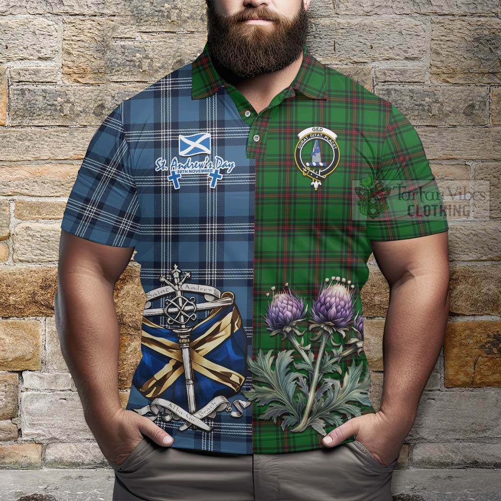 Tartan Vibes Clothing Ged Tartan Polo Shirt Happy St. Andrew's Day Half Tartan Style