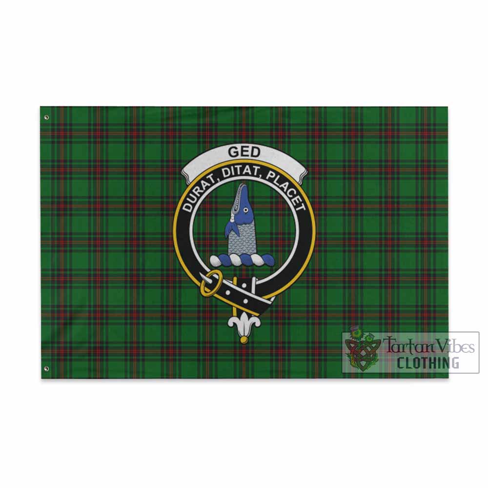 Tartan Vibes Clothing Ged Tartan House Flag with Family Crest