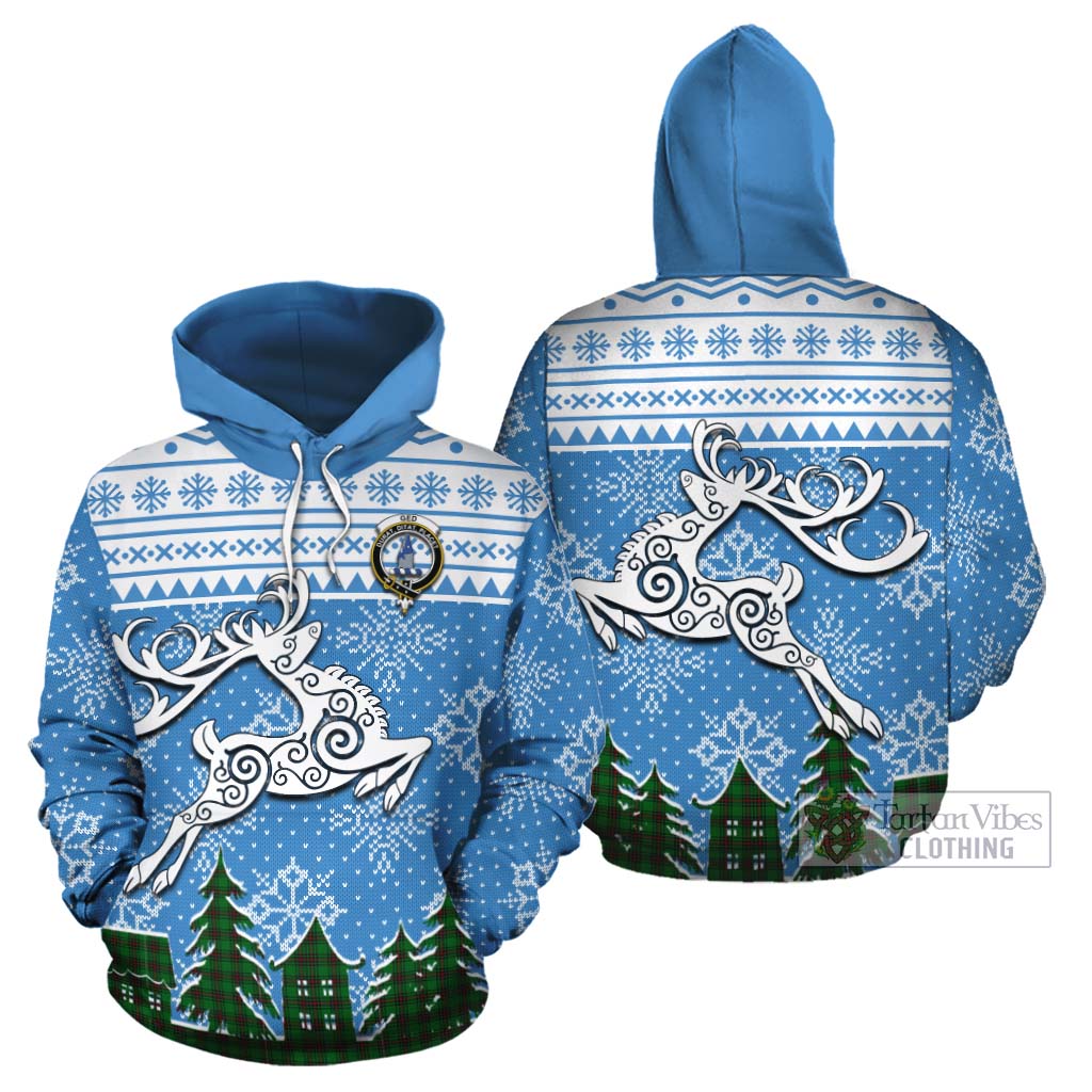 Tartan Vibes Clothing Ged Clan Christmas Cotton Hoodie Celtic Reindeer Style