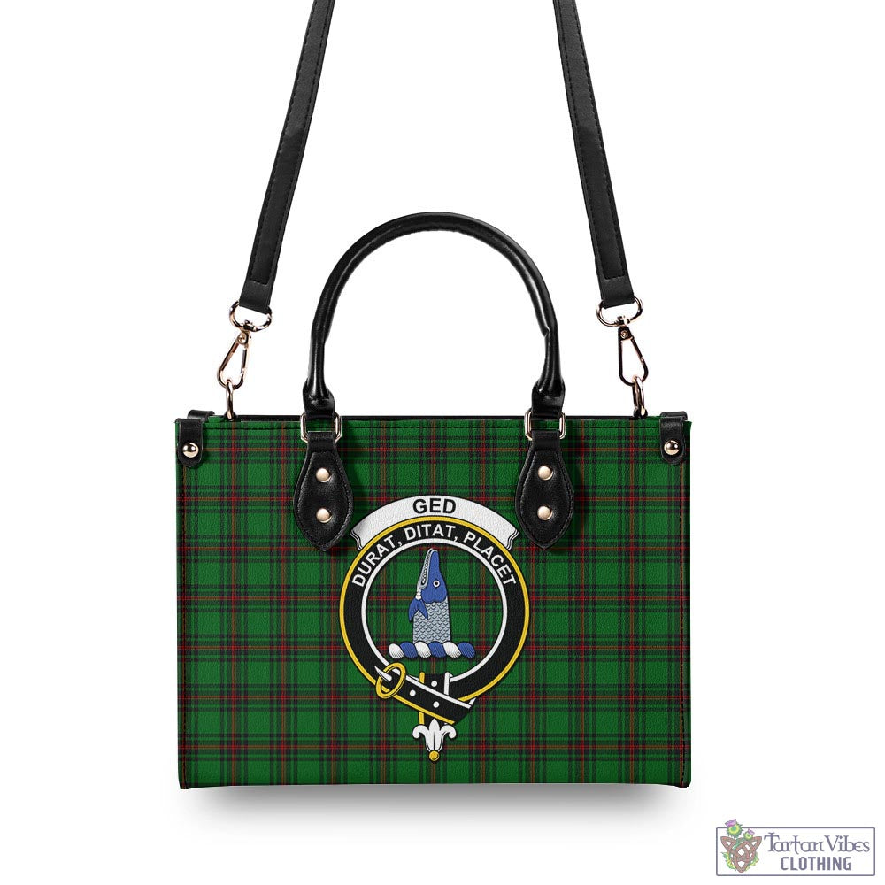 Tartan Vibes Clothing Ged Tartan Luxury Leather Handbags with Family Crest