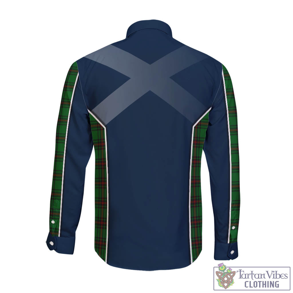 Tartan Vibes Clothing Ged Tartan Long Sleeve Button Up Shirt with Family Crest and Lion Rampant Vibes Sport Style