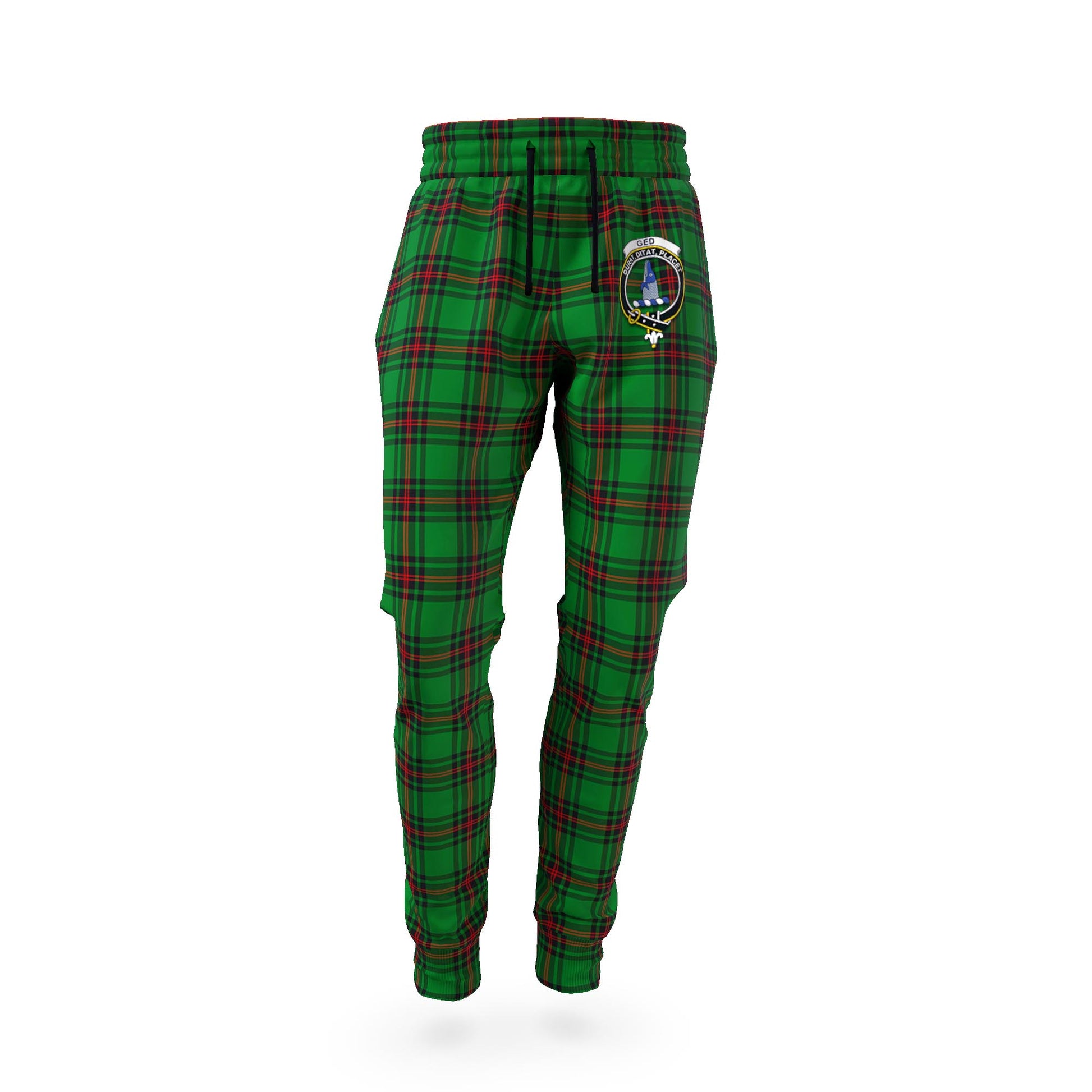 Ged Tartan Joggers Pants with Family Crest - Tartan Vibes Clothing