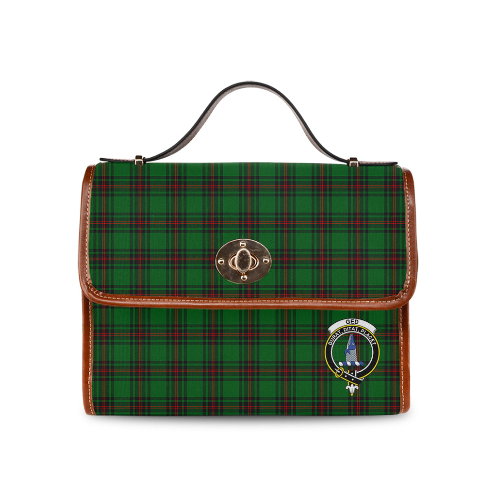 ged-tartan-leather-strap-waterproof-canvas-bag-with-family-crest