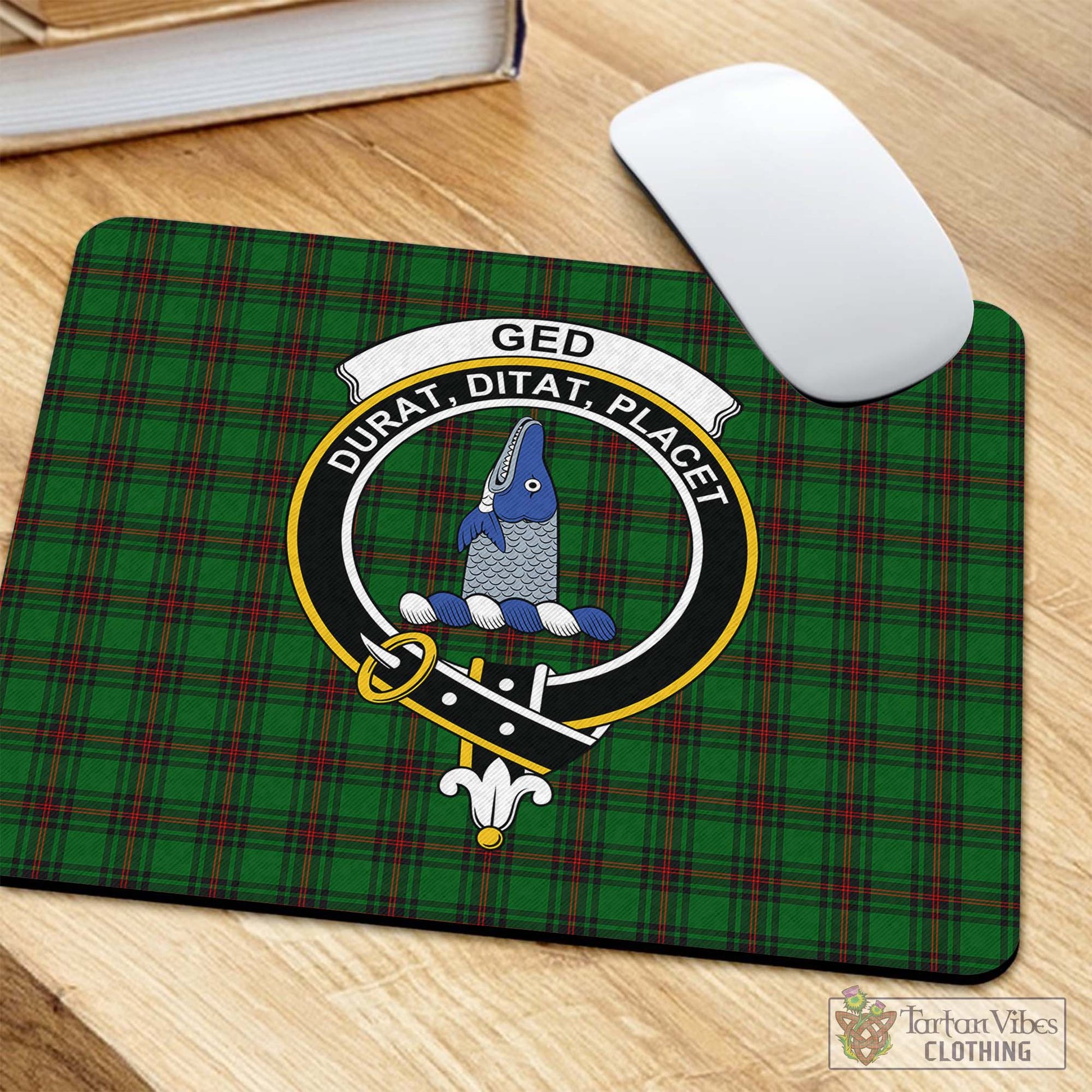 Tartan Vibes Clothing Ged Tartan Mouse Pad with Family Crest