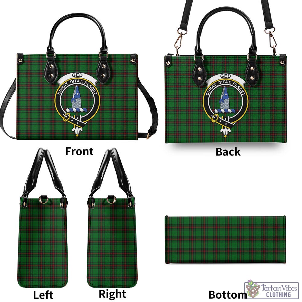 Tartan Vibes Clothing Ged Tartan Luxury Leather Handbags with Family Crest