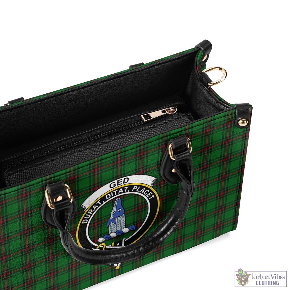 Tartan Vibes Clothing Ged Tartan Luxury Leather Handbags with Family Crest