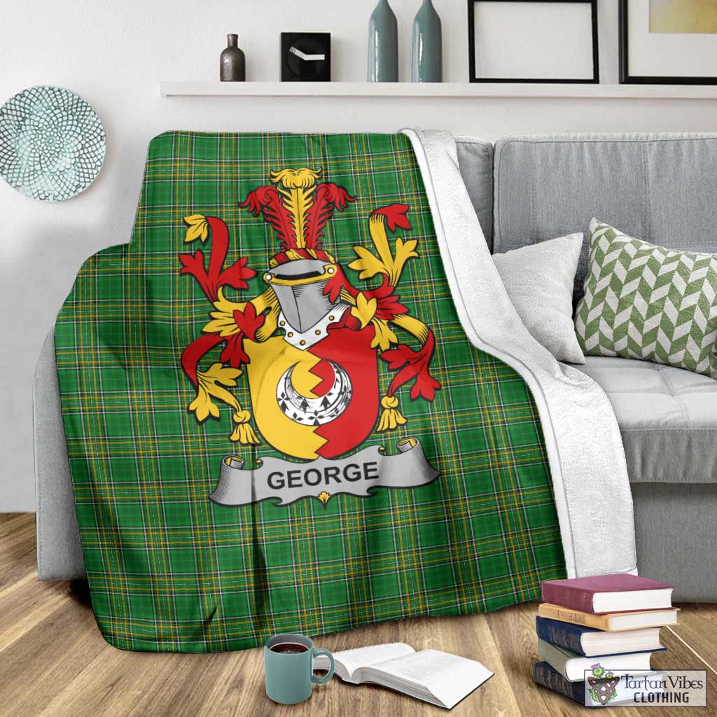 George Irish Clan Tartan Blanket with Coat of Arms - Tartan Vibes Clothing