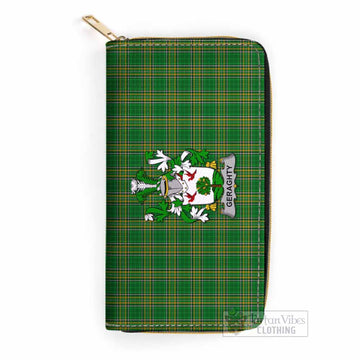Geraghty Irish Clan Tartan Women's Leather Wallet with Coat of Arms One Size 19.7*10.5*3.5 cm - Tartan Vibes Clothing