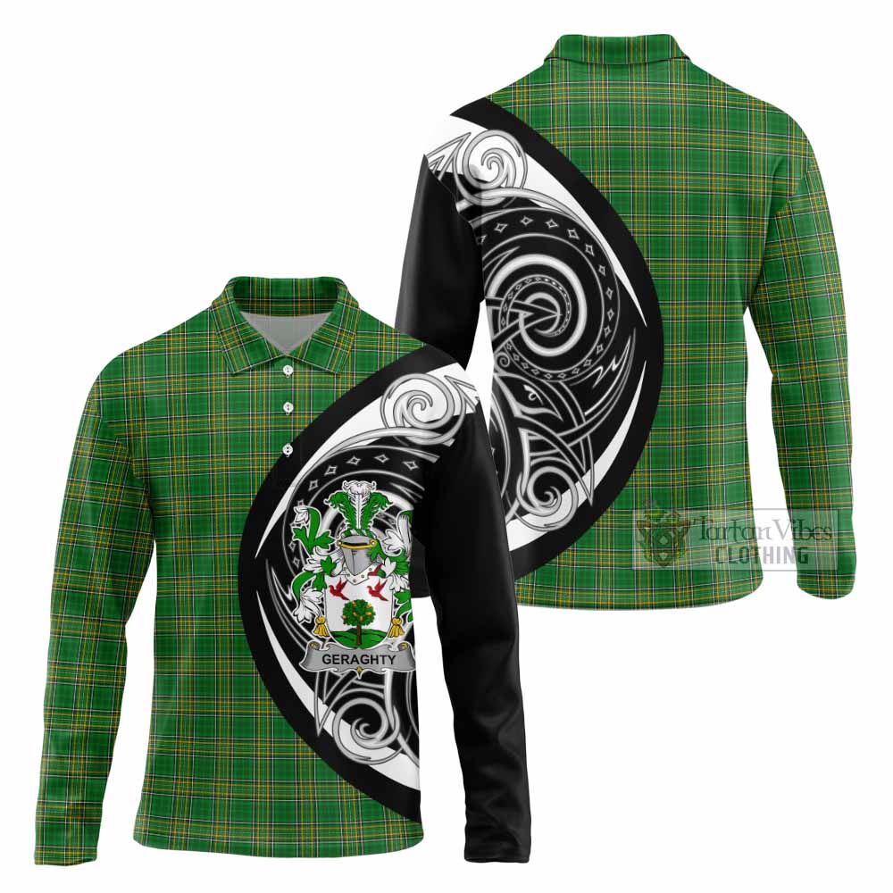 Geraghty Irish Clan Long Sleeve Polo Shirt Celtic Circle Style - Tartan Vibes Clothing