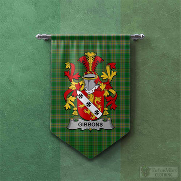 Gibbons Irish Clan Tartan Gonfalon, Tartan Banner with Coat of Arms Chevron - Tartan Vibes Clothing