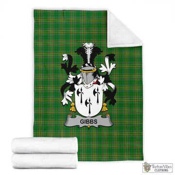 Gibbs Irish Clan Tartan Blanket with Coat of Arms X-Large 59 x 79 inches 150 x 200 cm - Tartan Vibes Clothing