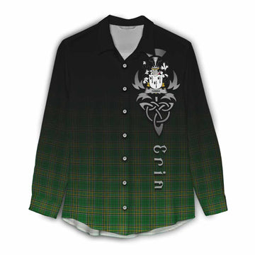 Gibbs Irish Clan Women's Casual Shirt with Coat of Arms Erin Go Bragh Celtic Inspired Female - Tartan Vibes Clothing