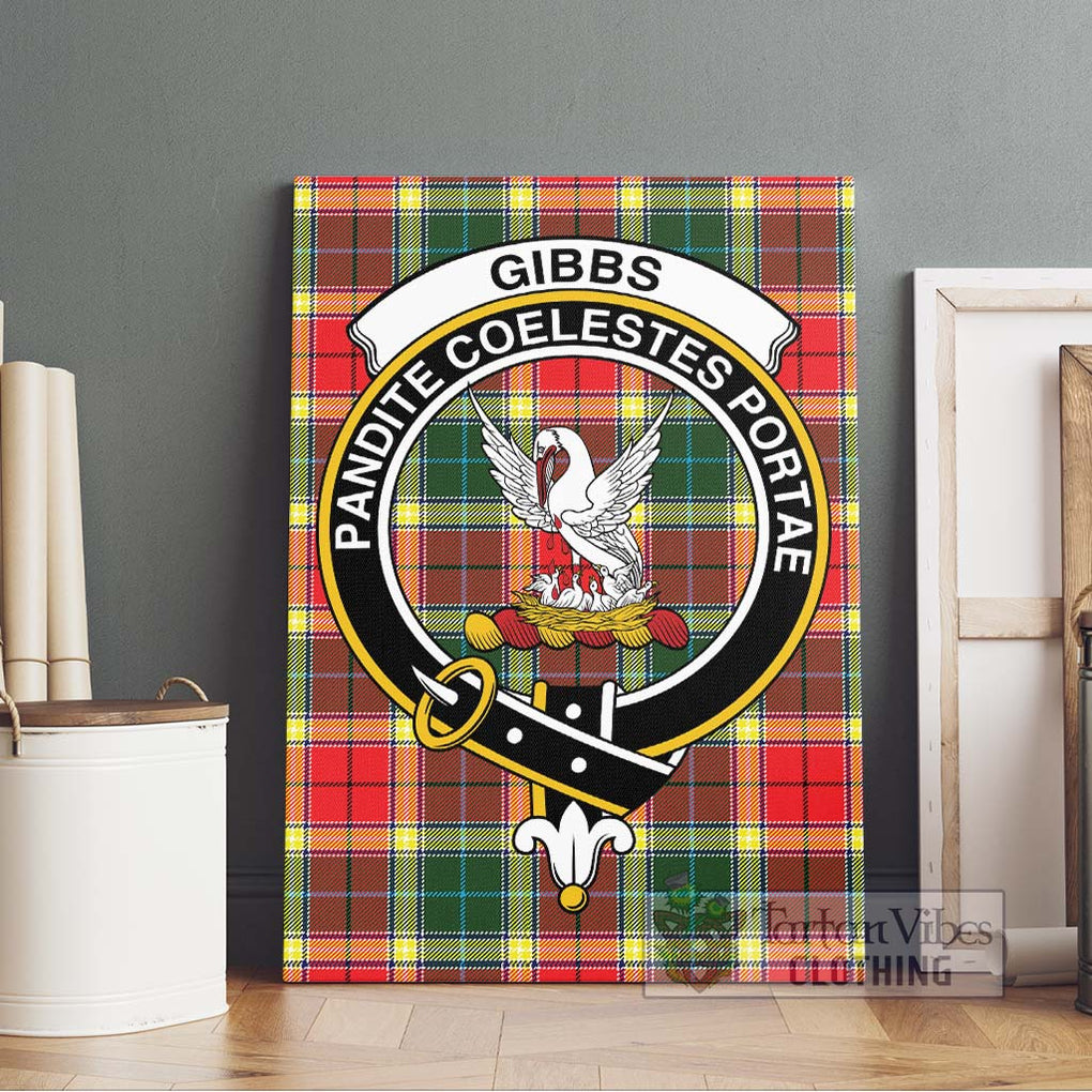 Gibbs Tartan Canvas Print Wall Art with Family Crest Without Frame - Tartan Vibes Clothing