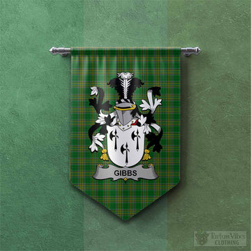 Gibbs Irish Clan Tartan Gonfalon, Tartan Banner with Coat of Arms Chevron - Tartan Vibes Clothing