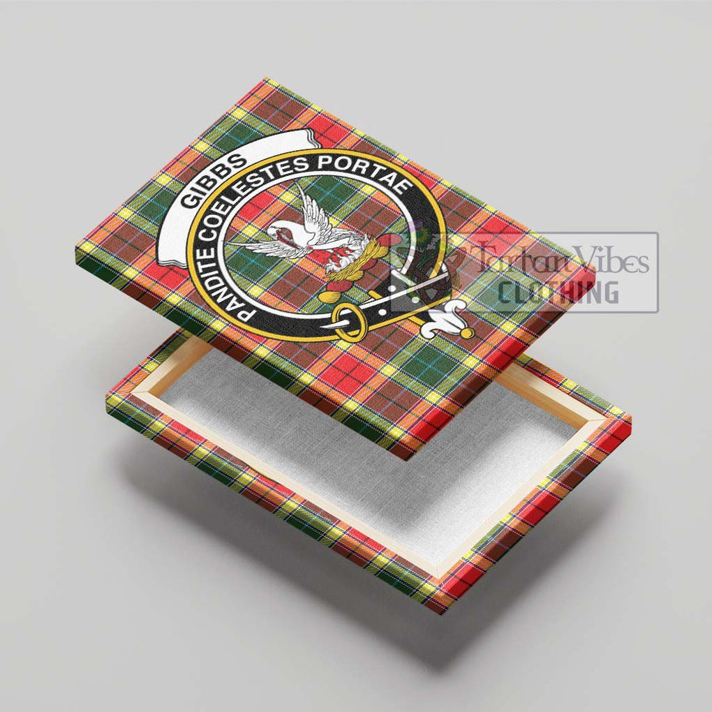 Gibbs Tartan Canvas Print Wall Art with Family Crest - Tartan Vibes Clothing