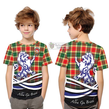 Gibson (Gibbs or Gibsone) Tartan Kid T-Shirt with Alba Gu Brath Regal Lion Emblem