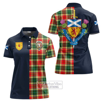 Gibson (Gibbs or Gibsone) Tartan Women's Polo Shirt Alba with Scottish Lion Royal Arm Half Style