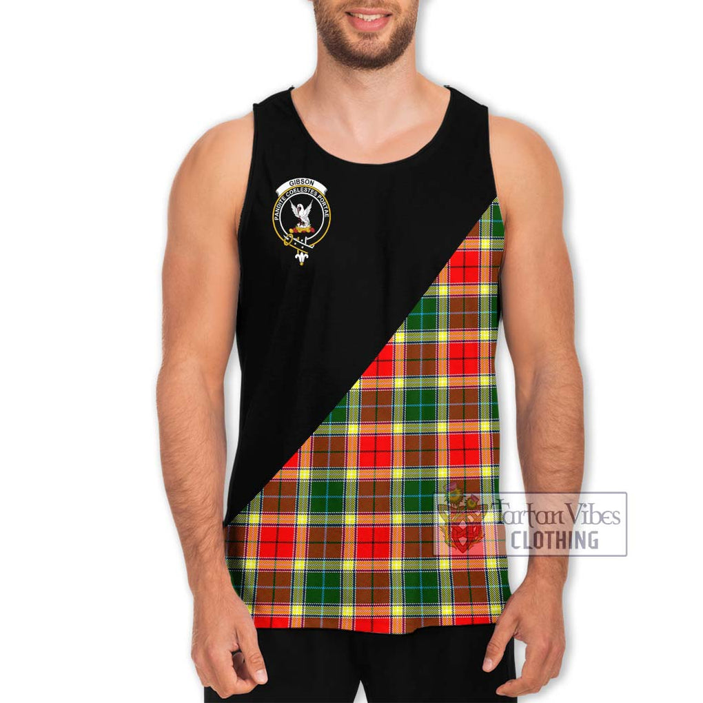 Gibson (Gibbs or Gibsone) Tartan Men's Tank Top with Family Crest and Military Logo Style Men - Tartanvibesclothing Shop