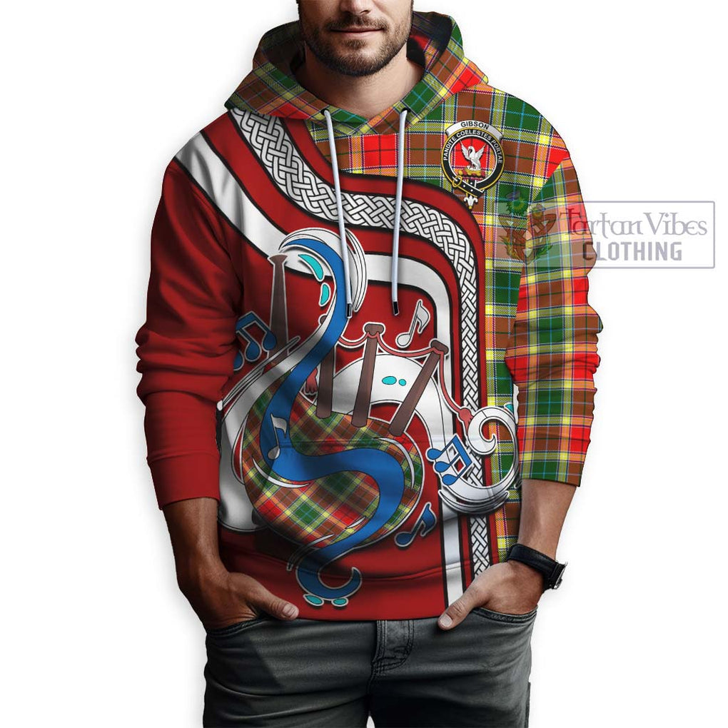 Gibson (Gibbs or Gibsone) Tartan Hoodie with Epic Bagpipe Style Zip Hoodie - Tartanvibesclothing Shop