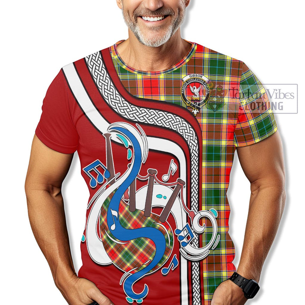 Gibson (Gibbs or Gibsone) Tartan T-Shirt with Epic Bagpipe Style Kid's Shirt - Tartanvibesclothing Shop