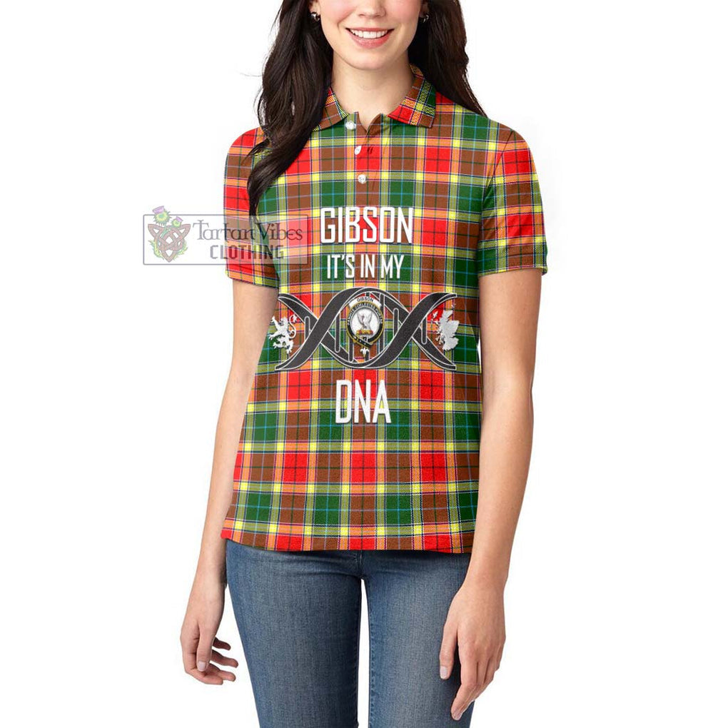 Gibson (Gibbs or Gibsone) Tartan Women's Polo Shirt with Family Crest DNA In Me Style Women - Tartanvibesclothing Shop