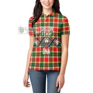 Gibson (Gibbs or Gibsone) Tartan Women's Polo Shirt with Family Crest DNA In Me Style