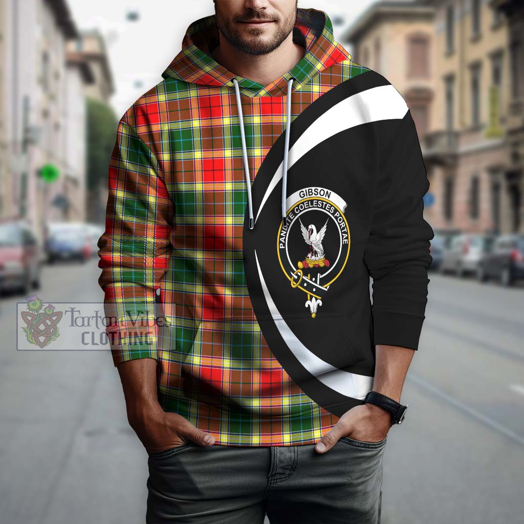 Tartan Vibes Clothing Gibson Tartan Hoodie with Family Crest Circle Style