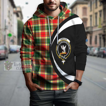 Gibson (Gibbs or Gibsone) Tartan Hoodie with Family Crest Circle Style