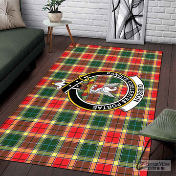 Gibson (Gibbs or Gibsone) Tartan Area Rug with Family Crest