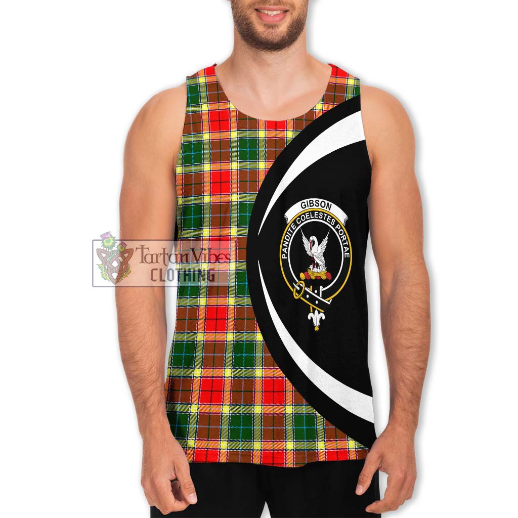 Gibson (Gibbs or Gibsone) Tartan Men's Tank Top with Family Crest Circle Style Men - Tartan Vibes Clothing