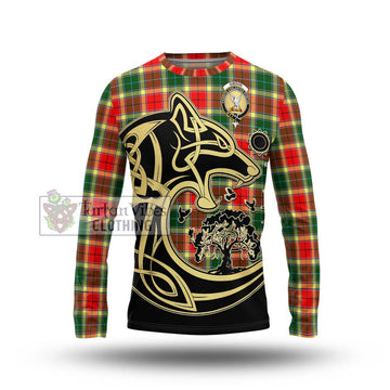 Gibson (Gibbs or Gibsone) Tartan Long Sleeve T-Shirt with Family Crest Celtic Wolf Style