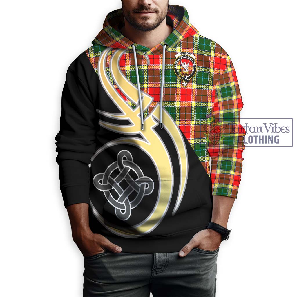 Gibson (Gibbs or Gibsone) Tartan Hoodie with Family Crest and Celtic Symbol Style Zip Hoodie - Tartan Vibes Clothing