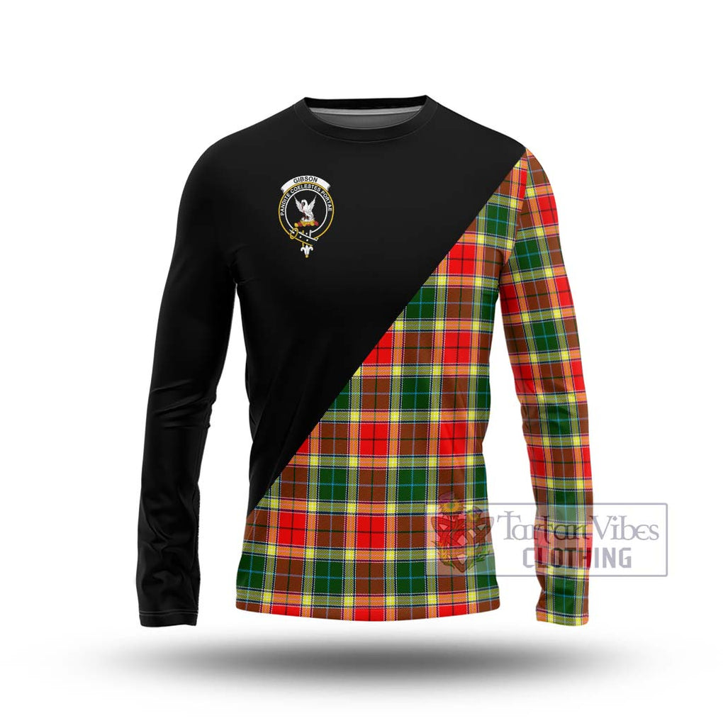 Gibson (Gibbs or Gibsone) Tartan Long Sleeve T-Shirt with Family Crest and Military Logo Style Unisex - Tartanvibesclothing Shop