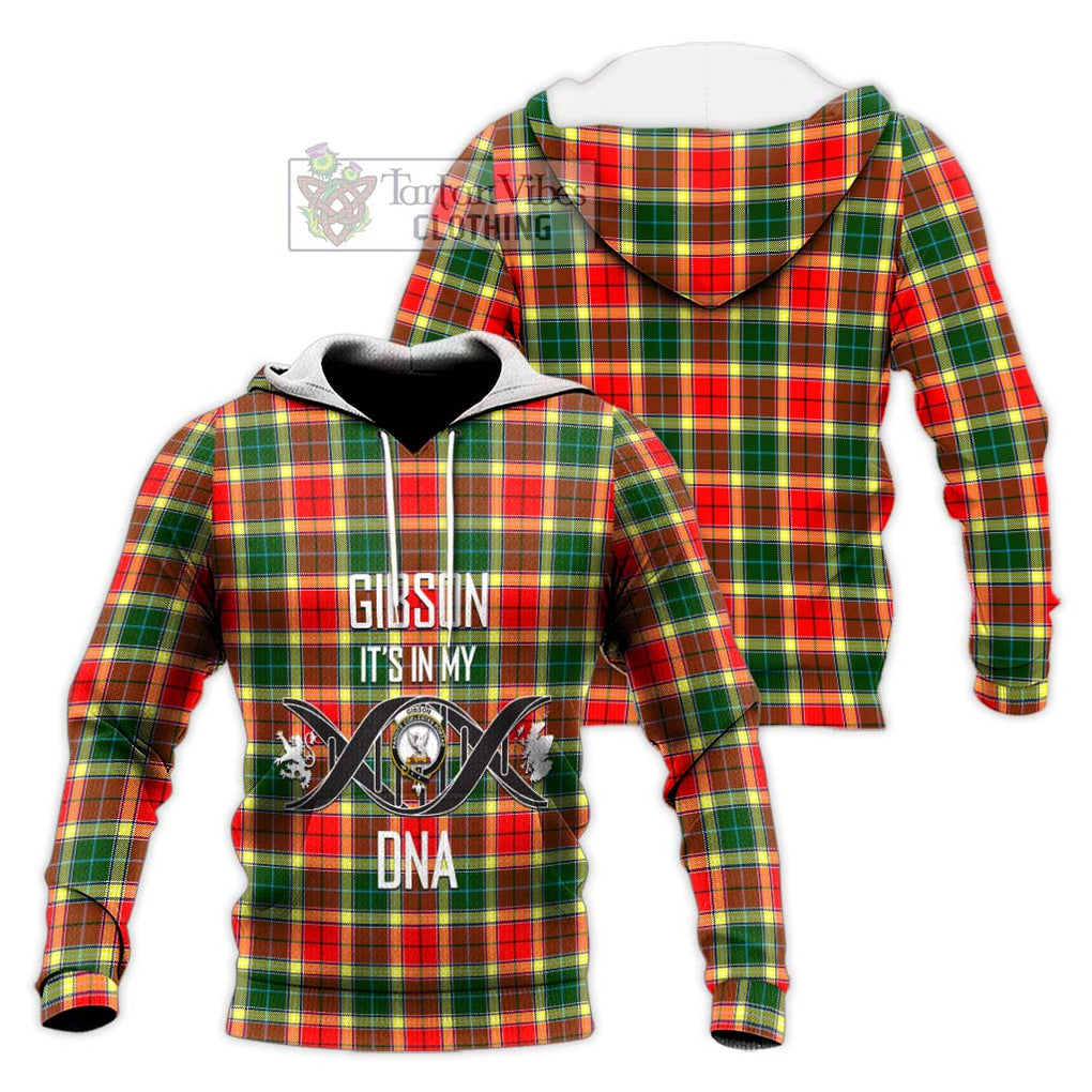 Gibson (Gibbs or Gibsone) Tartan Knitted Hoodie with Family Crest DNA In Me Style Unisex Knitted Pullover Hoodie - Tartanvibesclothing Shop