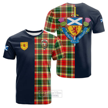 Gibson (Gibbs or Gibsone) Tartan Cotton T-shirt Alba with Scottish Lion Royal Arm Half Style