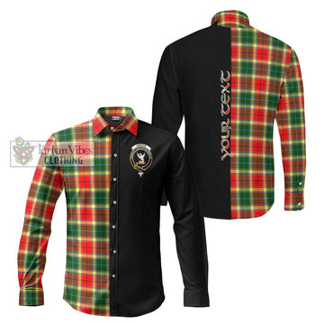 Gibson (Gibbs or Gibsone) Tartan Long Sleeve Button Shirt with Family Crest and Half Of Me Style