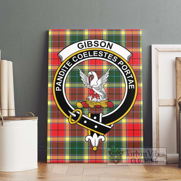 Gibson (Gibbs or Gibsone) Tartan Canvas Print Wall Art with Family Crest