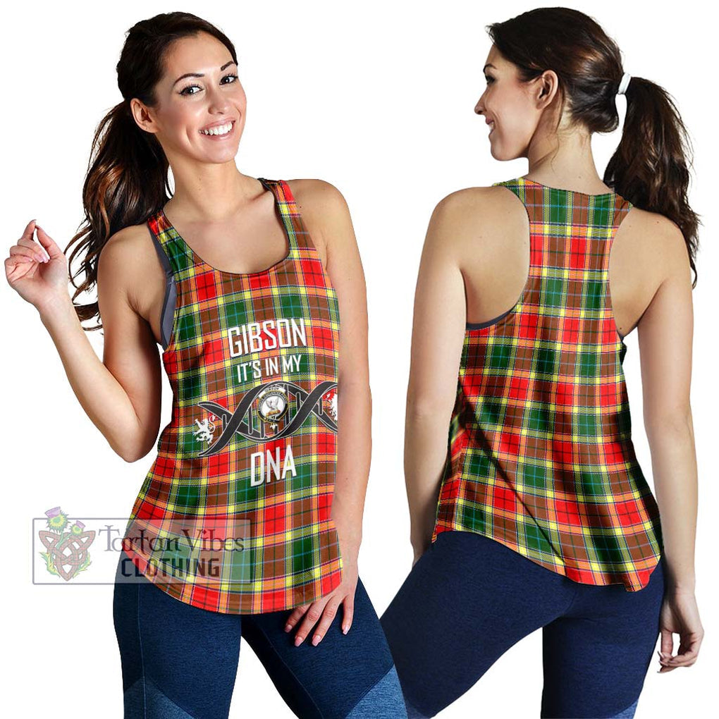 Gibson (Gibbs or Gibsone) Tartan Women's Racerback Tanks with Family Crest DNA In Me Style 4XL - Tartanvibesclothing Shop