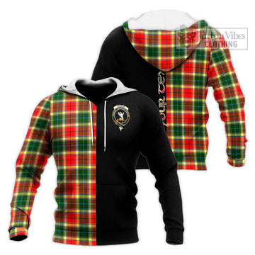 Gibson (Gibbs or Gibsone) Tartan Knitted Hoodie with Family Crest and Half Of Me Style