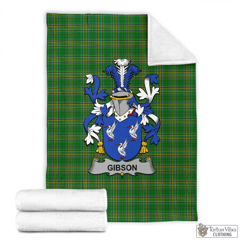 Gibson Irish Clan Tartan Blanket with Coat of Arms X-Large 59 x 79 inches 150 x 200 cm - Tartan Vibes Clothing