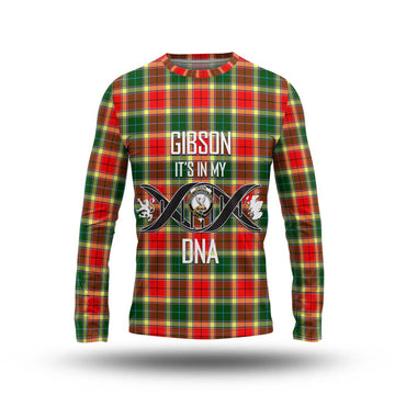 Gibson (Gibbs or Gibsone) Tartan Long Sleeve T-Shirt with Family Crest DNA In Me Style