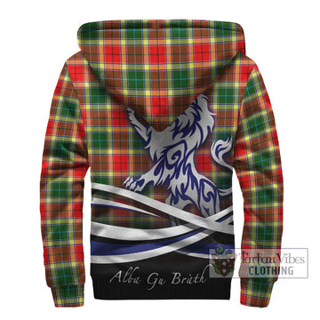 Gibson (Gibbs or Gibsone) Tartan Sherpa Hoodie with Alba Gu Brath Regal Lion Emblem