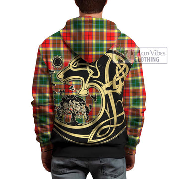 Gibson (Gibbs or Gibsone) Tartan Hoodie with Family Crest Celtic Wolf Style