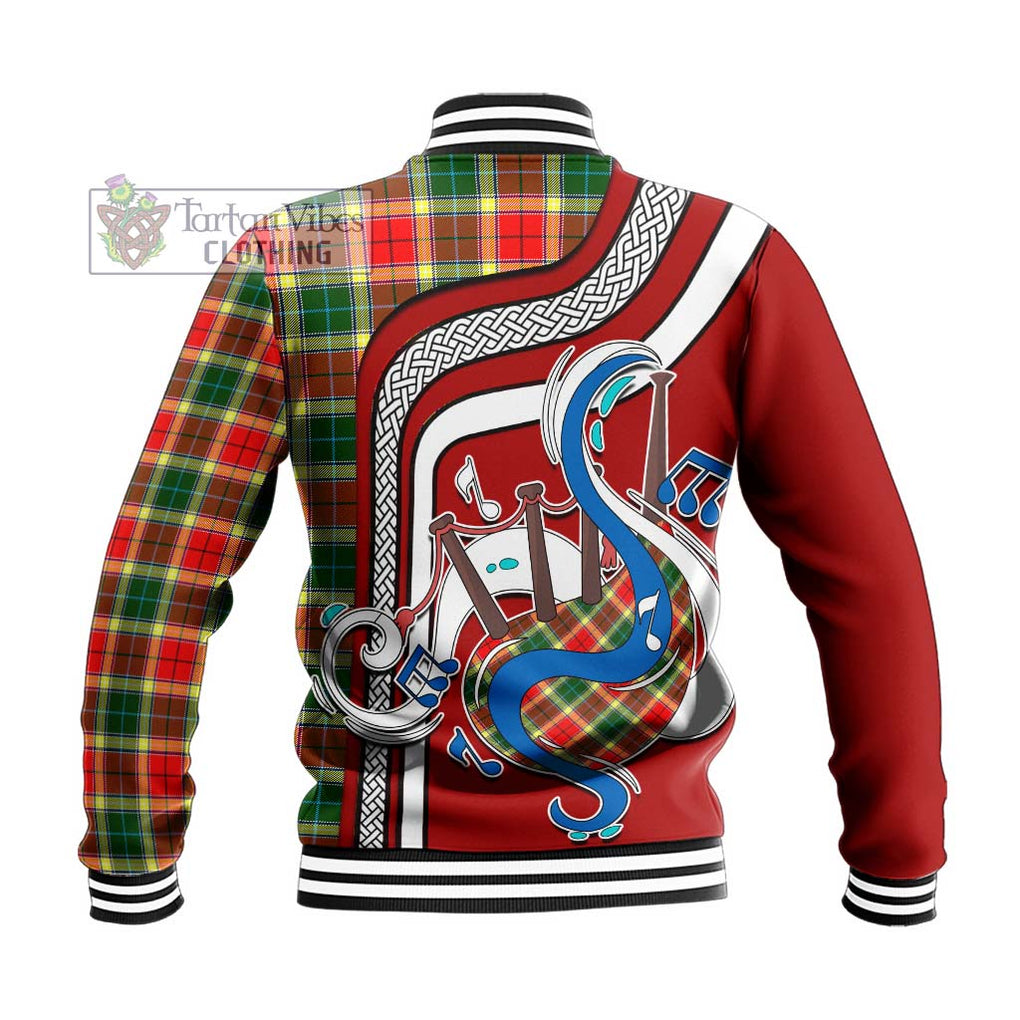 Tartan Vibes Clothing Gibson Tartan Baseball Jacket with Epic Bagpipe Style