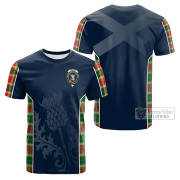 Gibson (Gibbs or Gibsone) Tartan Cotton T-shirt with Family Crest and Scottish Thistle Vibes Sport Style