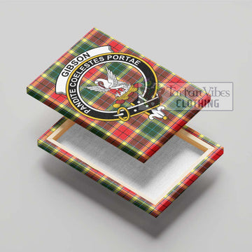 Gibson (Gibbs or Gibsone) Tartan Canvas Print Wall Art with Family Crest