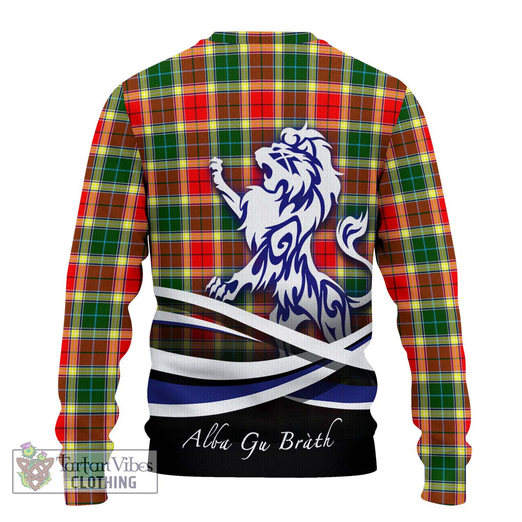 Gibson (Gibbs or Gibsone) Tartan Knitted Sweater with Alba Gu Brath Regal Lion Emblem - Tartanvibesclothing Shop