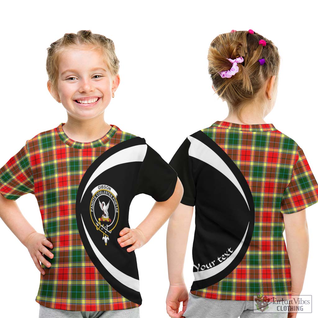 Gibson (Gibbs or Gibsone) Tartan Kid T-Shirt with Family Crest Circle Style - Tartan Vibes Clothing