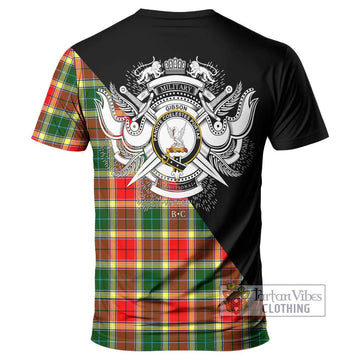 Gibson (Gibbs or Gibsone) Tartan T-Shirt with Family Crest and Military Logo Style